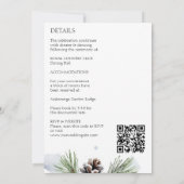 Invitation Mariage d'hiver tout en un modèle de pins enneigés (Dos)