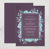 Invitation Mariage d'hiver tranquille au plum (Devant / Derrière)