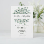 Invitation Mariage d'hiver vert clair (Debout devant)