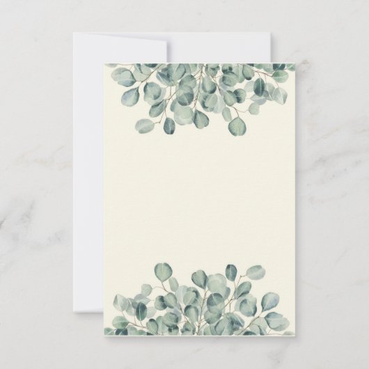 Invitation Mariage d'hiver vert clair (Dos)