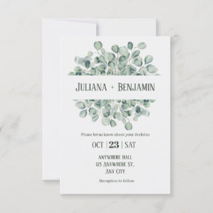 Invitation Mariage d'hiver vert clair