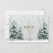 Invitation Mariage d'hiver White Birch Forest Pine Trees (Devant)