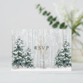 Invitation Mariage d'hiver White Birch Forest Pine Trees (Debout devant)