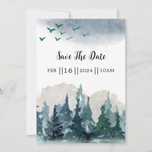 Invitation Mariage d'hiverIinvitation Card Stock Design (Dos)