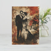 Invitation Mariage d'horreur Skeleton Couple (Debout devant)