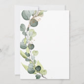 Invitation Mariage d'huile d'or Eucalyptus Greenery (Dos)