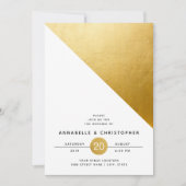 Invitation Mariage d'huile d'or géométrique moderne (Devant)