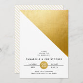 Invitation Mariage d'huile d'or géométrique moderne (Devant / Derrière)
