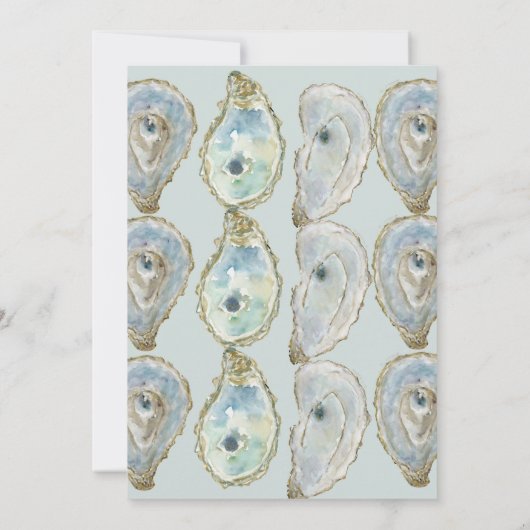 Invitation Mariage d'huîtres aquarelle (Dos)