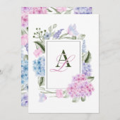 Invitation Mariage d'hydrangée florale esthétique (Devant / Derrière)