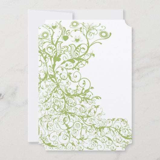 Invitation Mariage d'Hydrangée verte sur glace (Devant)