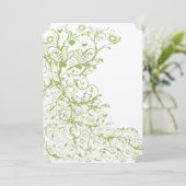 Invitation Mariage d'Hydrangée verte sur glace (Debout devant)