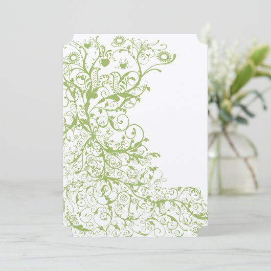 Invitation Mariage d'Hydrangée verte sur glace (Debout devant)