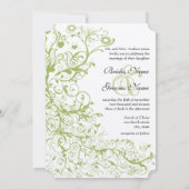 Invitation Mariage d'Hydrangée verte sur glace (Dos)