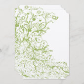 Invitation Mariage d'Hydrangée verte sur glace (Devant / Derrière)