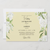 Invitation Mariage d'Hydrangées blanches jaunes (Devant)