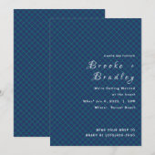 Invitation Mariage Diamant Bleu Vert (Devant / Derrière)