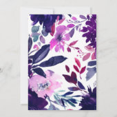 Invitation Mariage diamant d'aquarelle violet floral enchanté (Dos)