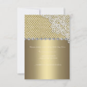 Invitation Mariage diamant dentelle dorée bronze réponse 2 (Dos)
