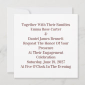 Invitation 💎 Mariage Diamant Floral Rose 💎 (Dos)