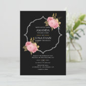 Invitation Mariage diamant flou et or et argent (Debout devant)