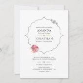 Invitation Mariage diamant flou et or et argent (Devant)