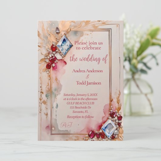 Invitation Mariage Diamond et Ruby (Debout devant)