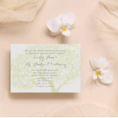 Invitation Mariage Die Cut Grey et Green Forest Tree