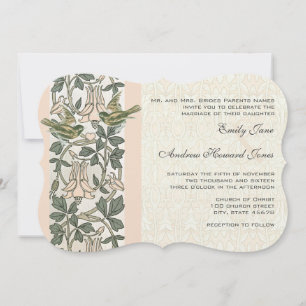 Invitation Mariage Die Cut Vintage Lovebird Chèvrefeuille