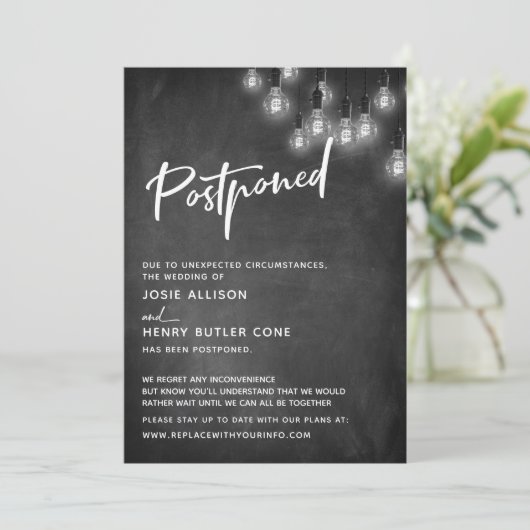 Invitation Mariage différé Edison de tableau de bord (Debout devant)