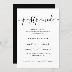 Invitation Mariage différé minimaliste de script moderne