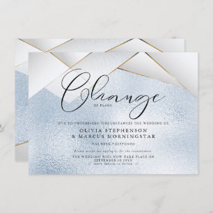 Invitation Mariage différé Sky Blue Pearl Facets