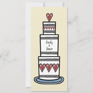 Invitation Mariage d'illustration de gâteau Mariage personnal
