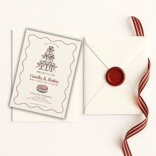 Invitation Mariage d'illustration de gribouillis italien Dood
