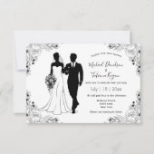 Invitation mariage d'illustration de mariée et de mariée bota (Devant)