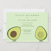 Invitation Mariage d'illustration écologique Avocado (Devant)