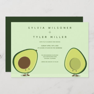 Invitation Mariage d'illustration écologique Avocado