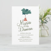 Invitation Mariage d'illustration Fig Tree feuille de fig Fid (Debout devant)