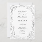 Invitation Mariage d'illustration Fleur sauvage élégant (Devant)