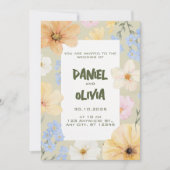 Invitation Mariage d'illustration florale aquarelle (Devant)