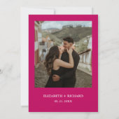 Invitation Mariage d'illustration manuscrit rose (Dos)