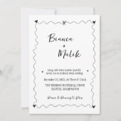 Invitation Mariage d'illustration noir Scribble dessiné à la  (Devant)