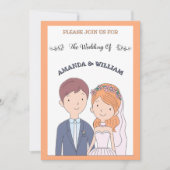 Invitation Mariage d'illustration simple, semblable à un dess (Devant)