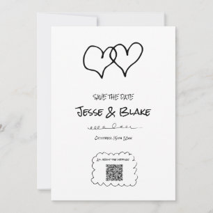 Invitation Mariage d'illustrations de Doodle en noir et blanc