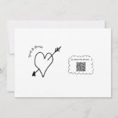 Invitation Mariage d'illustrations de Doodle en noir et blanc (Dos)