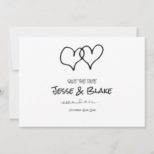 Invitation Mariage d'illustrations de Doodle en noir et blanc