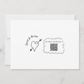 Invitation Mariage d'illustrations de Doodle en noir et blanc (Dos)