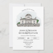 Invitation Mariage d'illustrations de lieu dessiné à la main  (Devant)