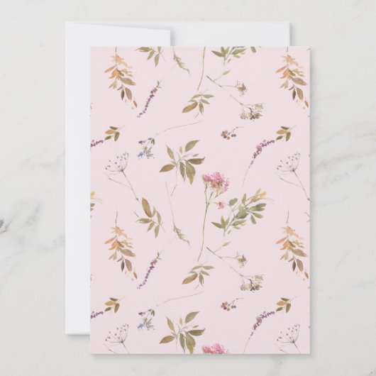 Invitation Mariage d'images Boho Spring Blush & Gold Fleurs s (Dos)