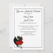 Invitation Mariage d'Imaginaire Black Dragon Red Roses (Devant)